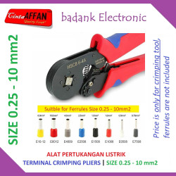 Terminal Crimping Pliers Tang Crimping Terminal - Size 0.25 - 10 mm2